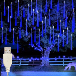 USB maitinamas LED meteorų lietaus &scaron;viesos girlianda, Mėlyna