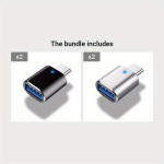 USB-C į USB 3.0 adapteris, Juoda*2 + Sidabrinė*2