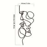 Metalinė sienų dekoracija minimalistinė veido linijų, 50 cm / 19,69 colio