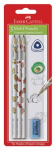 Faber-castell pie&scaron;tukai su trintuku, 3 vnt., jūros motyvai