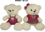 Mink&scaron;tas me&scaron;kutis 42cm, sėdintis, su drabužėliais, spalva 762