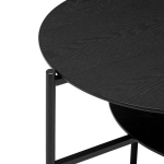 Kemi 2 lygių kavos staliukas, rie&scaron;uto medžio fanera ir metalas 118x43cm juodas - Juodas - Atmosphera interjero kūrėjas
