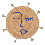 D80 pomponais spausdintas juta kilimas - Atmosphera interjero kūrėjas