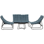"Outsunny" plieninių sodo baldų komplektas 4 asmenų oro sąlygoms atsparus balkono baldų komplektas su 2 vietų sofa, foteliu, &scaron;oniniu staliuku, sėdyne, pagalvėle, lauko sėdimųjų vietų grupe, kiemo baldų komplektu, skirtu sodo terasai, balkonui, pilkos ...