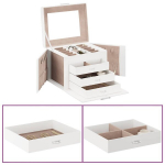 Papuo&scaron;alų dėžutė 4 sluoksnių su veidrodžiu, 22,5x17,5x16,5cm ES004103560