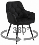 360&deg; besisukanti valgomojo kėdė Jork360, juoda