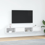 Televizoriaus spintelės, 2vnt., baltos, 100x31x25,5 cm, mediena