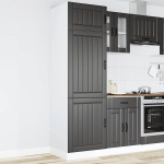virtuvės spintelė，Virtuvės kabinetas "Lucca" Black Engineered Wood CFE84321