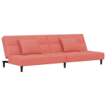 Dvivietė sofa-lova，Poilsio sofa su dvejomis pagalvėmis, rožinė, aksomas CFE81579
