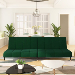 Dvivietė sofa-lova，Poilsio sofa, tamsiai žalios spalvos, aksomas CFE41185