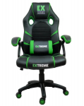 Žaidimų kėdė Extreme EX Green su supimo funkcija ir žaidimų ratukais