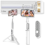 Asmenukių lazda ("Selfie sticks") LIVMAN Oth-AB202MAX - daugiafunkcis asmenukių lazdas ir trikojis su nuotolinio valdymo pultu, 1,5m
