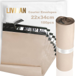 Polietileno plastikiniai savaime užsiklijuojantys kurjerių vokai - mai&scaron;eliai LIVMAN LY-99, 22x34cm, 100 vnt. pakuotėje