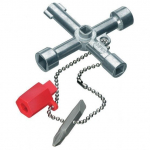 Universal key - KNIPEX - for distribution cabinet - 76 mm - reversible tip - PH 2 cross pattern
