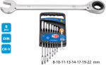 Kombinuotų terk&scaron;linių raktų rinkinys Super Ego 8-22 mm (8 vnt.)