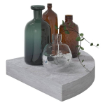vidaXL Sieninės kampinės lentynos, 4vnt., pilkos, 25x25x3,8cm, MDF