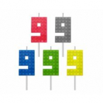 Gimtadienio žvakė Building Blocks, numeris 9, 5,5 cm
