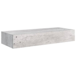 Sieninė lentyna su stalčiumi,betono pilka, 60x23,5x10cm, MDF Pilka