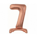 Folijinis balionas Beauty & Charm, stovimas numeris 7, rožinis auksas, 74 cm