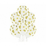 D11 balionai Stars, skaidrūs, 30 cm / 6 vnt.