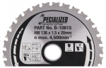 T.C.T. pjūklas Specialized 136X1.5X20mm 0&deg; T30 B-10615 Makita