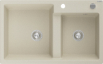 Granitinė virtuvinė plautuvė Mexen Tomas su sifonu, Beige