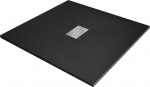 Kvadratinis du&scaron;o padėklas Mexen Hugo SMC su sifonu, Black+Inox, 100x100 cm, 100 x 100 cm