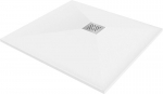 Kvadratinis du&scaron;o padėklas Mexen Stone+ su sifonu, White, 70/80/90/100 cm