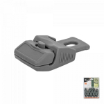 Tvirtinimo klipsai - spaustukai Bradas Bungee Cord Clips, 10 vnt, pilki