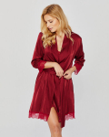 Chalatas moterims Mona Satin, raudonas