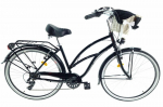 Moteri&scaron;kas dviratis Crusier Davi Bianca, aliuminio rėmas, 160-185 cm, 28", juodas