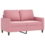 Dvivietė sofa, rožinės spalvos, 120cm, aksomas