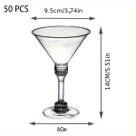 25/50 vnt., Skaidrūs Plastikiniai Martini Taurės Vienkartinės &Scaron;ampano Taurės, GD51 stulpelis 50 vnt