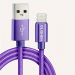 Greito Įkrovimo USB Laidas, Nailoninis iPhone ir iPad, Violetinė