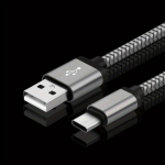 60W Greitas Įkrovimo USB C Kabelis, Ilgas Nailoninis Laidas, pilka