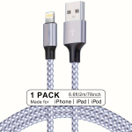 Nailoninis USB įkrovimo laidas, 1 pakuotė &ndash; 6,6 pėdų (2 m)