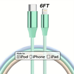 USB-C greito įkrovimo laidas iPhone, Žalia: 1/Pak