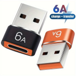2vnt Oranžinė+Juoda USB-C Įkrovimo Adapteris Su Dovana