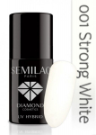 Hibridinis nagų lakas Semilac, 001 Strong White, 7ml