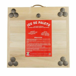 MECABOIS Complete Puck Game - 12 flat throwing and wooden board (Breton Game)