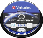 "verbatim" 25 gb, tortinė dėžutė, 43825, 4x, 10 pakuočių, skirta duomenų archyvavimui