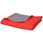 131556 vidaXL Double-sided Quilted Bedspread Red and Grey 220x240 cm, Įvairiaspalvis