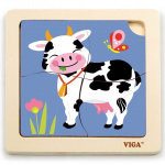 Mano pirmoji medinė dėlionė 4 vnt. - Karvutė, Viga
