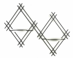 Pakabinamas dviubas metalinis gėlių vazonų laikiklis Loft, 41 cm, juodas