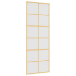 Stumdomos durys auksinės 76x205cm stiklas ir aliuminis 155169