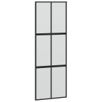 Stumdomos durys juodos 76x205cm grūdintas stiklas/aliuminis 155207