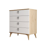 Komoda Versa-Ce 3616, balta/ruda
