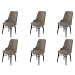 Kėdės rinkinys (6 vienetai) Pare - Cappuccino, Black