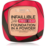 Kompaktiniai pudra L'Or&eacute;al Paris Infaillible 24H Fresh Wear Foundation In A Powder ilgai i&scaron;liekanti matinė, 9 g