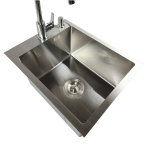 Vieno dubens virtuvės kriauklė Inox 40x50 + dozatorius, krep&scaron;elis, be skylės